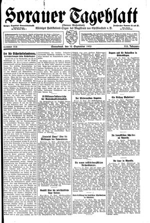 Sorauer Tageblatt vom 12.09.1925