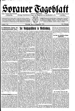 Sorauer Tageblatt vom 15.09.1925