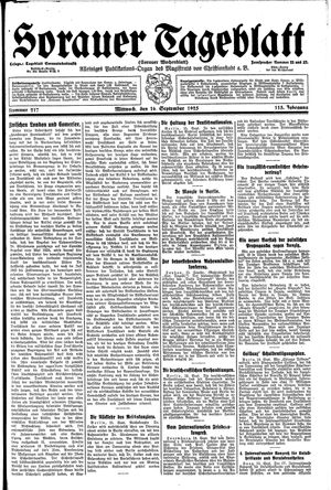 Sorauer Tageblatt vom 16.09.1925