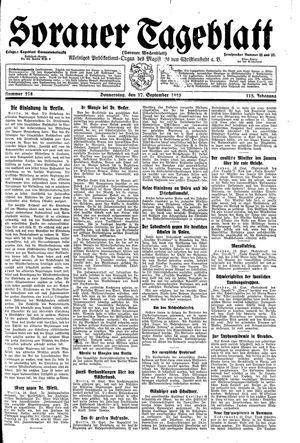 Sorauer Tageblatt vom 17.09.1925