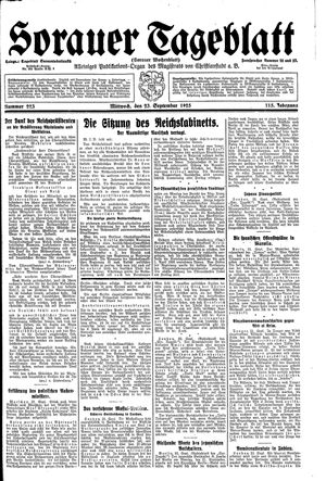 Sorauer Tageblatt vom 23.09.1925