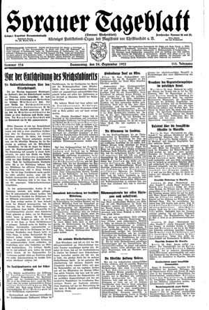 Sorauer Tageblatt vom 24.09.1925