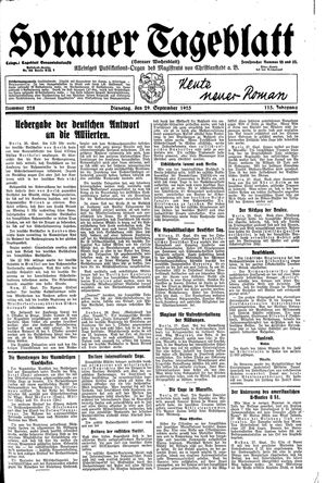 Sorauer Tageblatt vom 29.09.1925