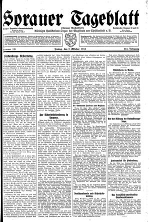 Sorauer Tageblatt vom 02.10.1925
