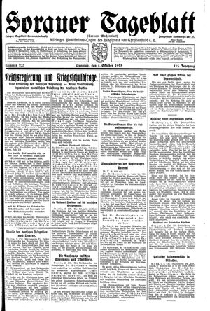 Sorauer Tageblatt vom 04.10.1925