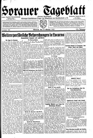 Sorauer Tageblatt vom 14.10.1925