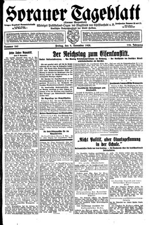 Sorauer Tageblatt vom 09.11.1928