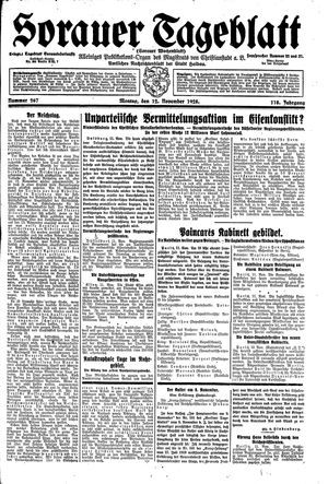 Sorauer Tageblatt vom 12.11.1928