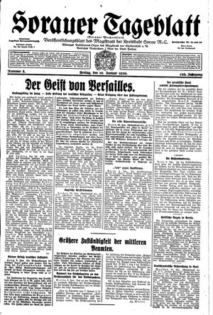 Sorauer Tageblatt on Jan 10, 1930