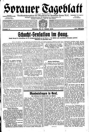 Sorauer Tageblatt vom 14.01.1930