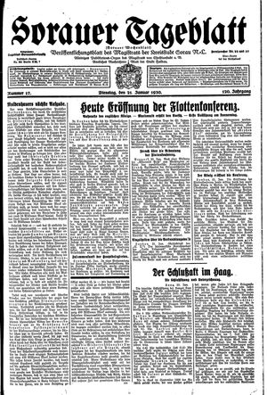 Sorauer Tageblatt vom 21.01.1930