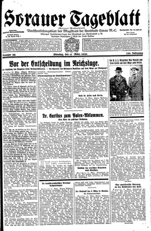 Sorauer Tageblatt on Mar 11, 1930