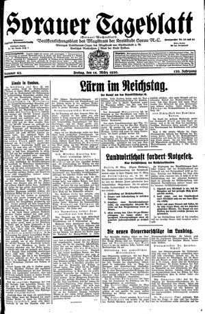 Sorauer Tageblatt vom 14.03.1930