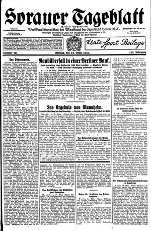 Sorauer Tageblatt on Mar 24, 1930