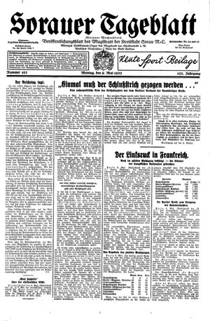 Sorauer Tageblatt vom 09.05.1932