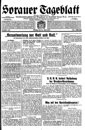 Sorauer Tageblatt vom 10.06.1932