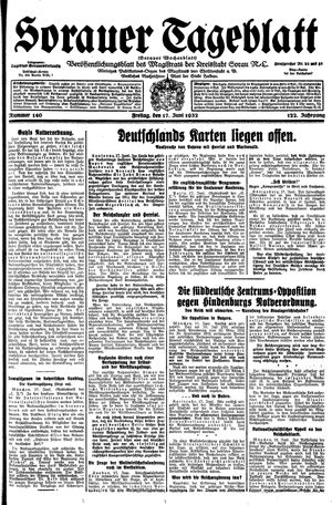 Sorauer Tageblatt vom 17.06.1932