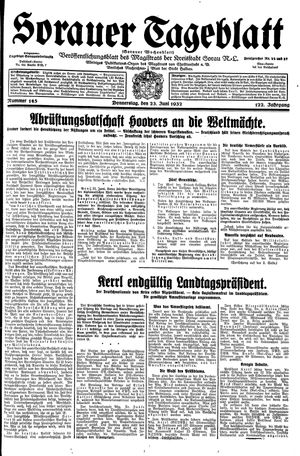Sorauer Tageblatt vom 23.06.1932
