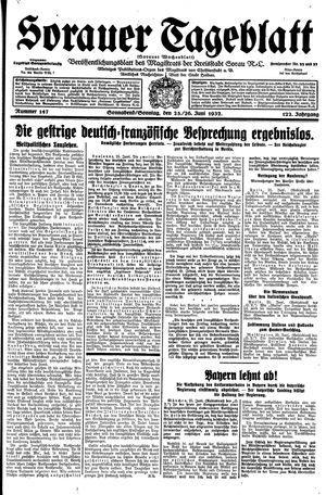 Sorauer Tageblatt vom 25.06.1932