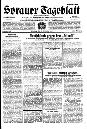 Sorauer Tageblatt vom 11.09.1934