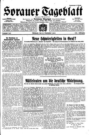 Sorauer Tageblatt vom 12.09.1934