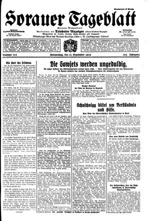 Sorauer Tageblatt vom 13.09.1934