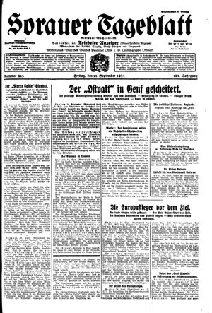 Sorauer Tageblatt vom 14.09.1934