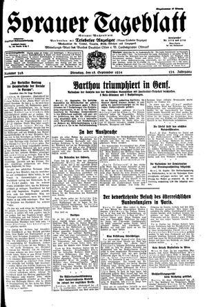 Sorauer Tageblatt vom 18.09.1934