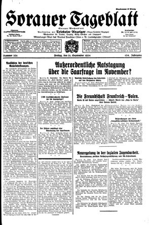 Sorauer Tageblatt vom 21.09.1934