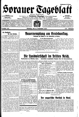 Sorauer Tageblatt vom 25.09.1934
