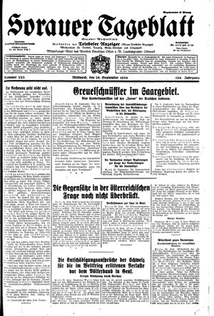 Sorauer Tageblatt vom 26.09.1934
