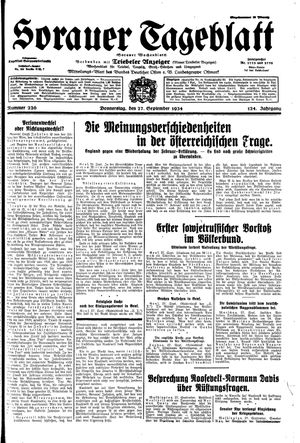 Sorauer Tageblatt vom 27.09.1934