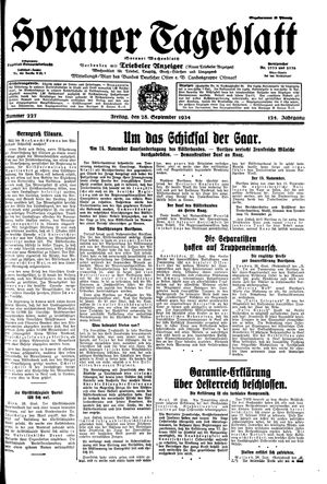 Sorauer Tageblatt on Sep 28, 1934