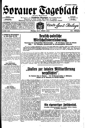 Sorauer Tageblatt on Oct 8, 1934