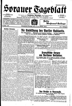 Sorauer Tageblatt vom 13.10.1934