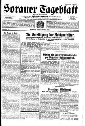 Sorauer Tageblatt vom 17.10.1934