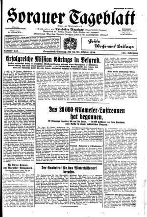 Sorauer Tageblatt vom 20.10.1934