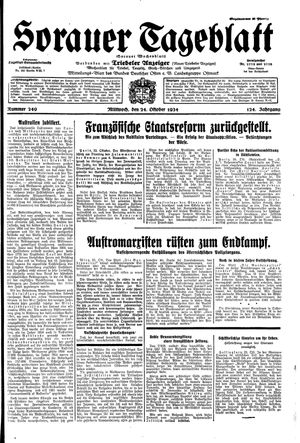 Sorauer Tageblatt vom 24.10.1934