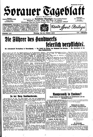 Sorauer Tageblatt on Oct 29, 1934