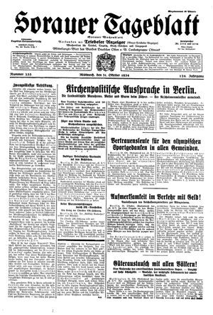Sorauer Tageblatt vom 31.10.1934