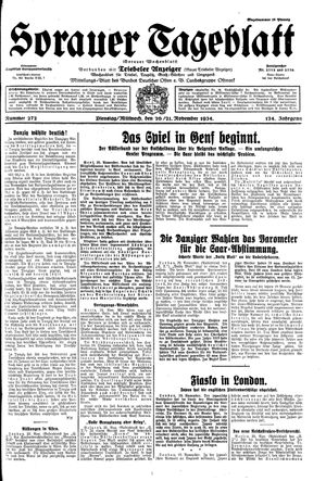 Sorauer Tageblatt vom 20.11.1934