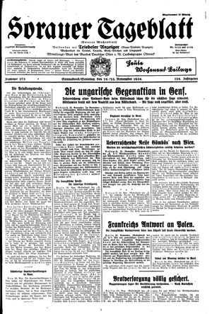 Sorauer Tageblatt on Nov 24, 1934