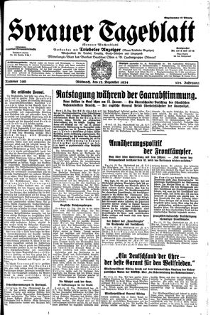 Sorauer Tageblatt vom 12.12.1934