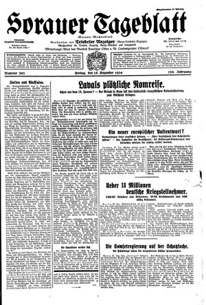Sorauer Tageblatt vom 28.12.1934