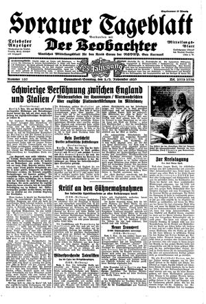 Sorauer Tageblatt vom 02.11.1935