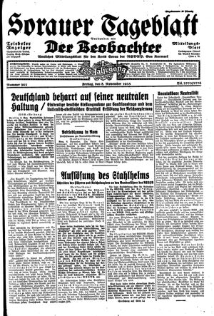 Sorauer Tageblatt vom 08.11.1935