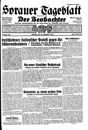 Sorauer Tageblatt vom 12.11.1935
