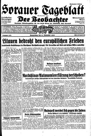 Sorauer Tageblatt vom 21.11.1935