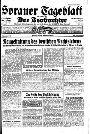 Sorauer Tageblatt vom 22.11.1935