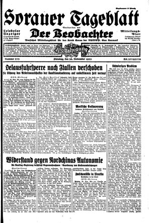 Sorauer Tageblatt vom 26.11.1935